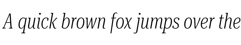 Preview of Roboto Serif 72pt UltraCondensed ExtraLight Italic font