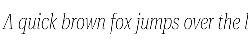 Preview of Roboto Serif 72pt UltraCondensed Thin Italic font