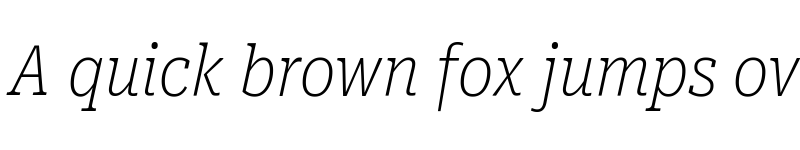 Preview of Roboto Serif ExtraCondensed Thin Italic font