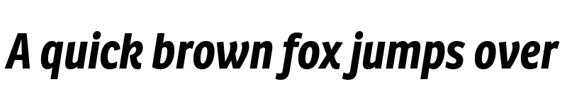 Preview of Ronnia Condensed Bold Italic font