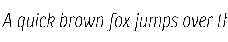 Preview of Ronnia Condensed Thin Italic font