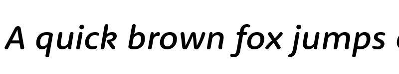 Preview of RooneySans Medium Italic font