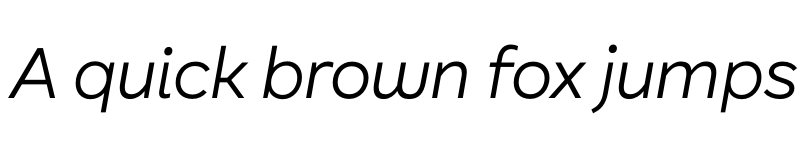 Preview of RWE Sans Web Italic font