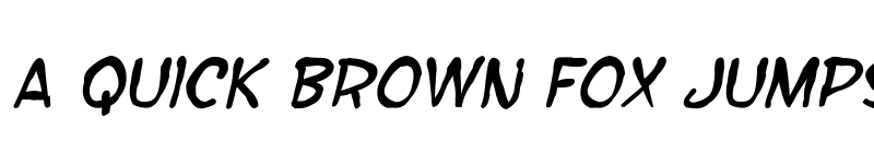 Preview of SF Wonder Comic Blotch Italic font