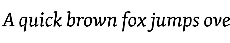 Preview of Skolar PE Variable Italic font