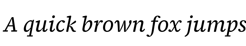 Preview of Source Serif 4 Caption Italic font