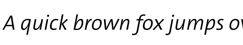 Preview of TheSans Trial SemiLight Italic font