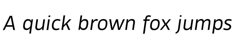 Preview of Tosia Regular Italic font