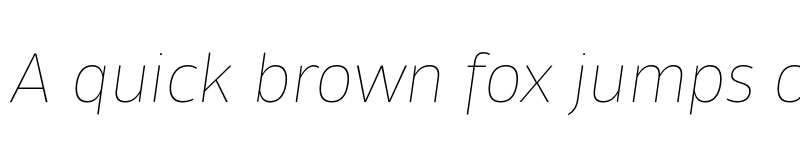 Preview of Tosia UltraThin Italic font