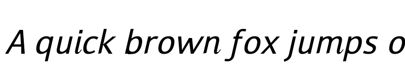 Preview of Transition Sans Italic font