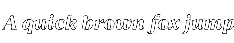 Preview of TT Ramillas Black Outline Italic font