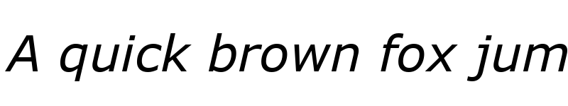 Preview of Verdana Italic font