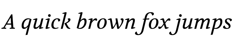 Preview of Volkhov Italic font