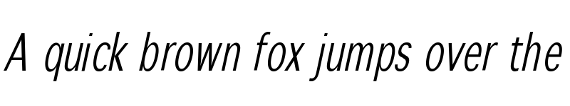 Preview of WinterthurCondensed Italic font